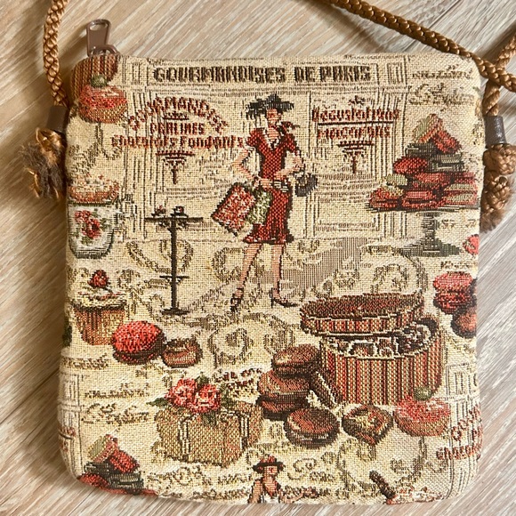 Vintage 90s Royal Tapisserie Paris Tapestry Crossbody Bag - Picture 4 of 6